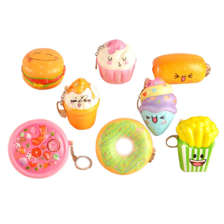 Food Squeeze Toy Keychain Slow Ring Kids Adults Gift Image 4