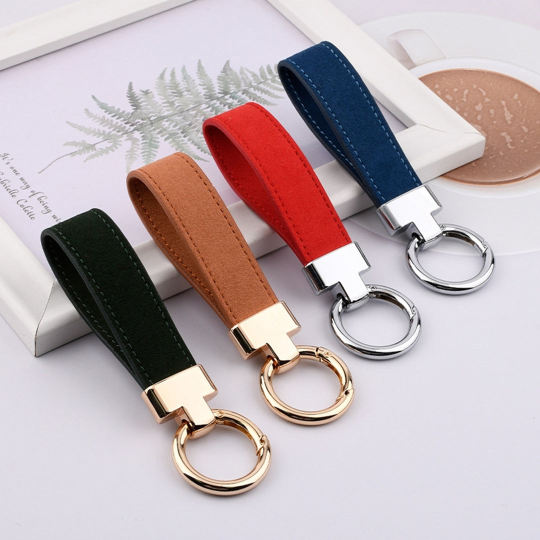 Faux Leather Car Key Chain Luxury Wristlet Strap Men Women Anti-lost Portable Backpack Ornament Faux Leather Key Ring Image 11