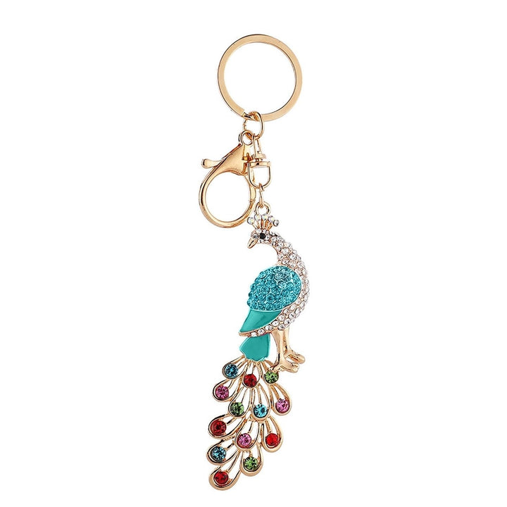 Key Ring Sparkling hree-dimensional Animal Pattern Decoration Peacock Faux Crystal Rhinestone Keychain Bag Accessory Image 1