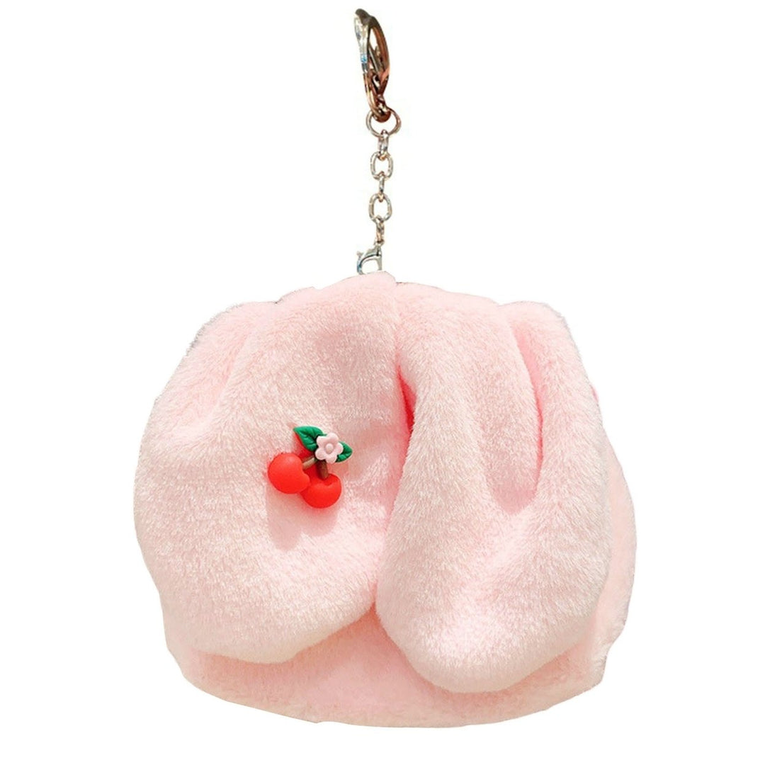 Coins Purse Keychain Soft Plush Zipper Hanging Ring Buckle Mini Gift Portable Cartoon Fruit Change Bag Key Ring Backpack Image 1