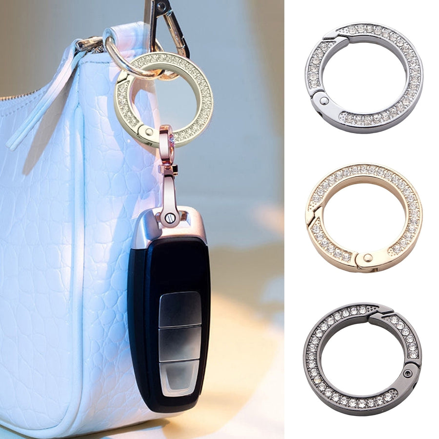 Key Ring Double-sided Rhinestone Buckle Car Accessory Image 1