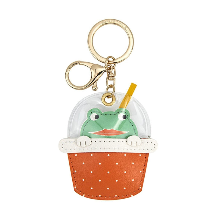 Key Chain Lovely Cartoon Vivid Ring Key Portable Faux Leather Milk Tea Cup Keyring Backpack Supplies Image 1