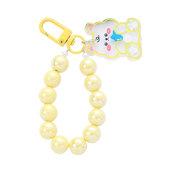 Key Chain Easy to Hang Scratch-proof Anti-lost Fadeless Unbreakable Colorful Bead Rabbit Bear Cartoon Keychain Daily Use Image 3