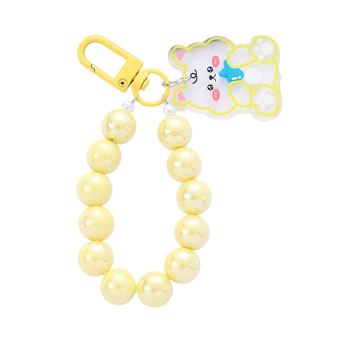 Key Chain Easy to Hang Scratch-proof Anti-lost Fadeless Unbreakable Colorful Bead Rabbit Bear Cartoon Keychain Daily Use Image 1