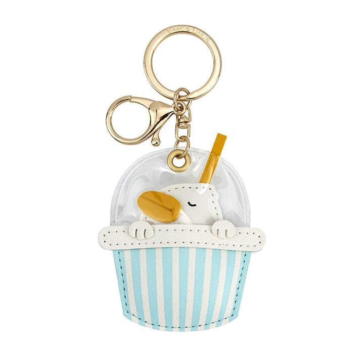 Key Chain Lovely Cartoon Vivid Ring Key Portable Faux Leather Milk Tea Cup Keyring Backpack Supplies Image 3