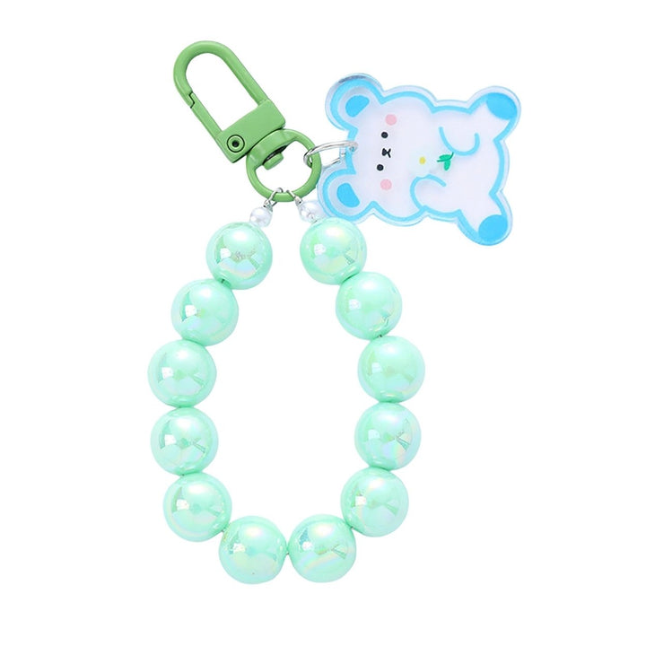 Key Chain Easy to Hang Scratch-proof Anti-lost Fadeless Unbreakable Colorful Bead Rabbit Bear Cartoon Keychain Daily Use Image 1