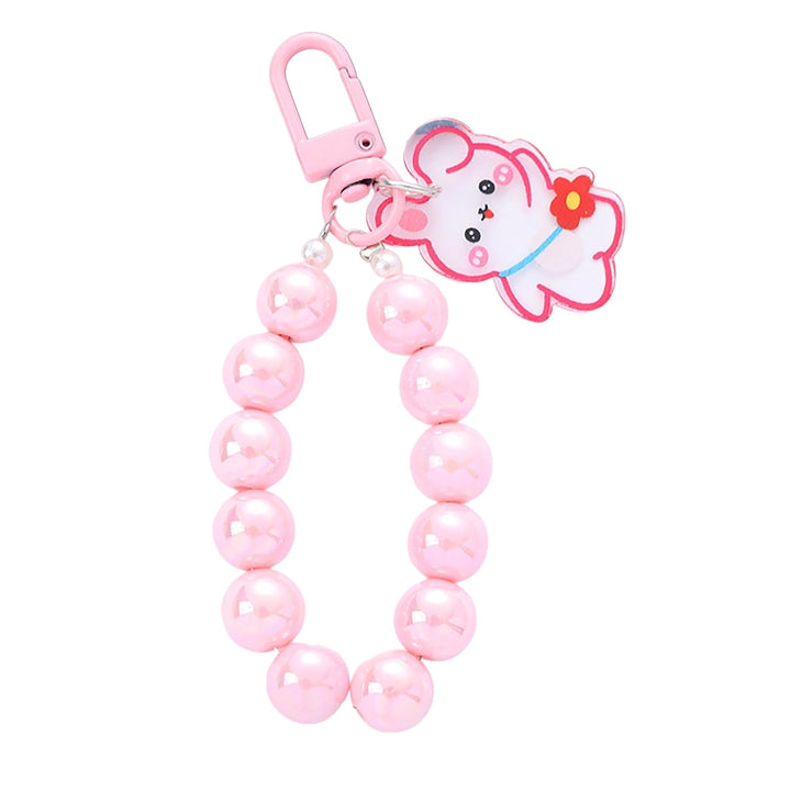 Key Chain Easy to Hang Scratch-proof Anti-lost Fadeless Unbreakable Colorful Bead Rabbit Bear Cartoon Keychain Daily Use Image 6