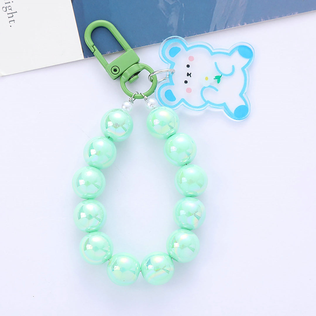 Key Chain Easy to Hang Scratch-proof Anti-lost Fadeless Unbreakable Colorful Bead Rabbit Bear Cartoon Keychain Daily Use Image 9