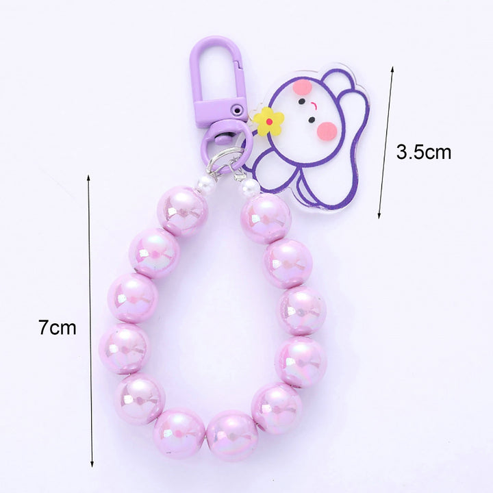 Key Chain Easy to Hang Scratch-proof Anti-lost Fadeless Unbreakable Colorful Bead Rabbit Bear Cartoon Keychain Daily Use Image 10