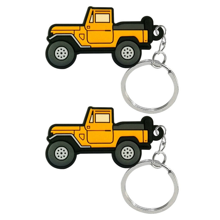 2Pcs Key Rings Cartoon Car Shape Vivid Color Hanging Delicate Craft Decorate Unfading PVC Key Ring Pendants Car Pendant Image 1