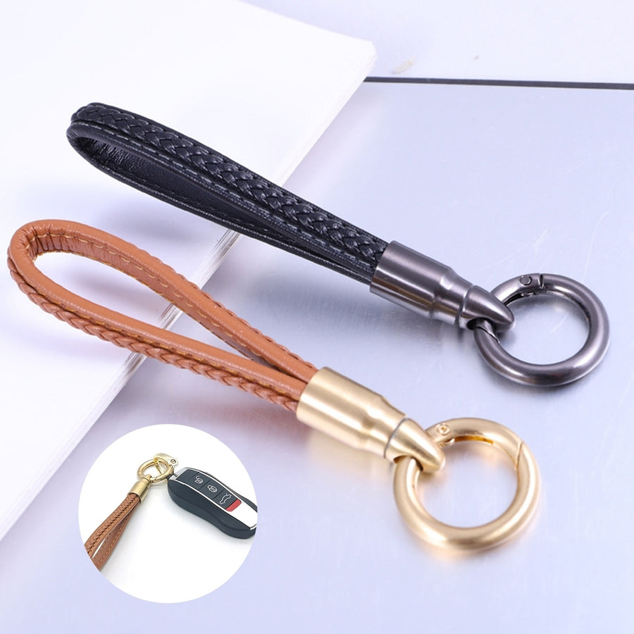 Wristlet Car Key Chain Luxury Faux Leather Men Women Unisex Portable Anti-lost Accessories Wrist Lanyard Strap Car Key Image 1