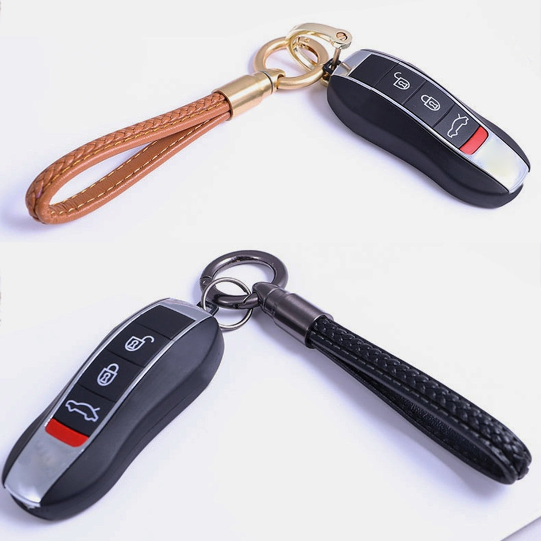 Wristlet Car Key Chain Luxury Faux Leather Men Women Unisex Portable Anti-lost Accessories Wrist Lanyard Strap Car Key Image 8