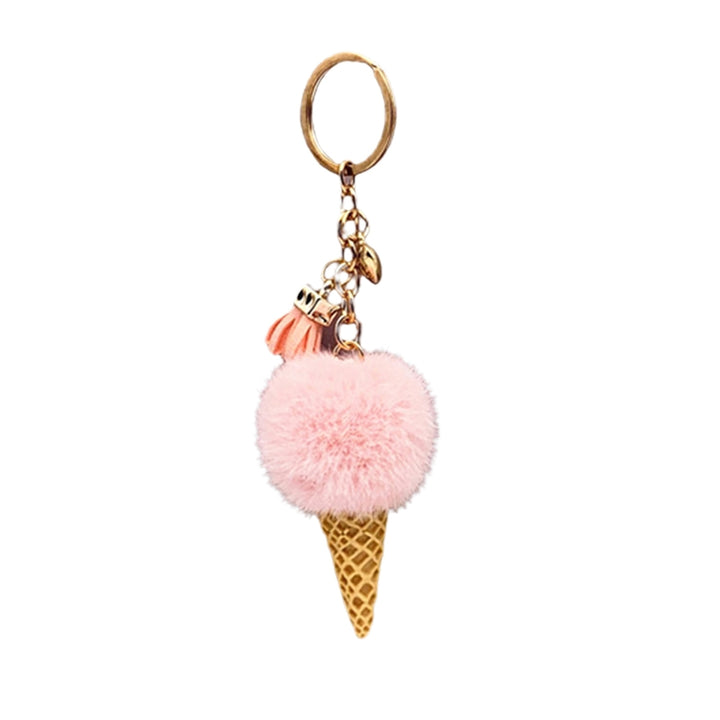 Portable Ice Cream Pendant Keychain Cute Cartoon Plush Ball Keychain Bags Car Key Chain Ring Creative Gift Image 8