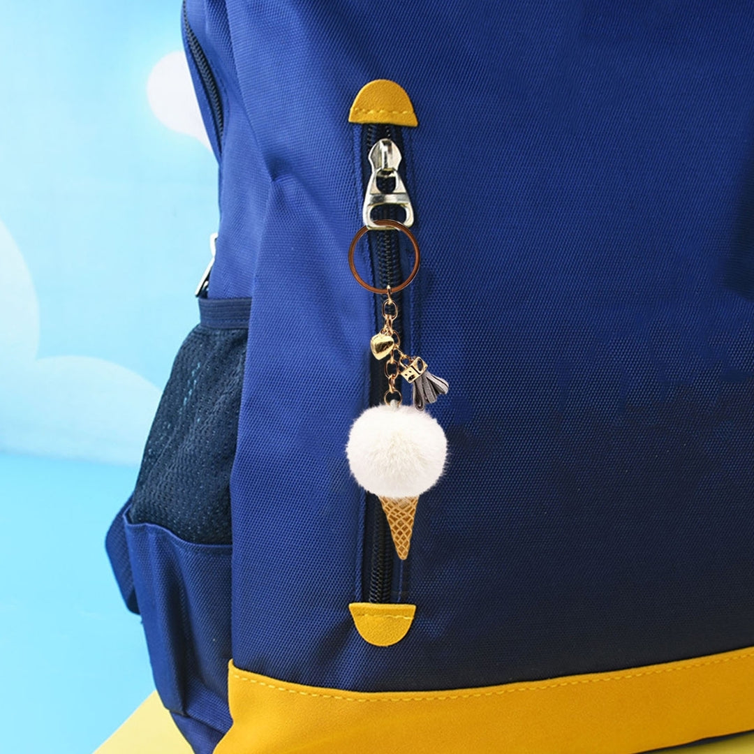 Portable Ice Cream Pendant Keychain Cute Cartoon Plush Ball Keychain Bags Car Key Chain Ring Creative Gift Image 10