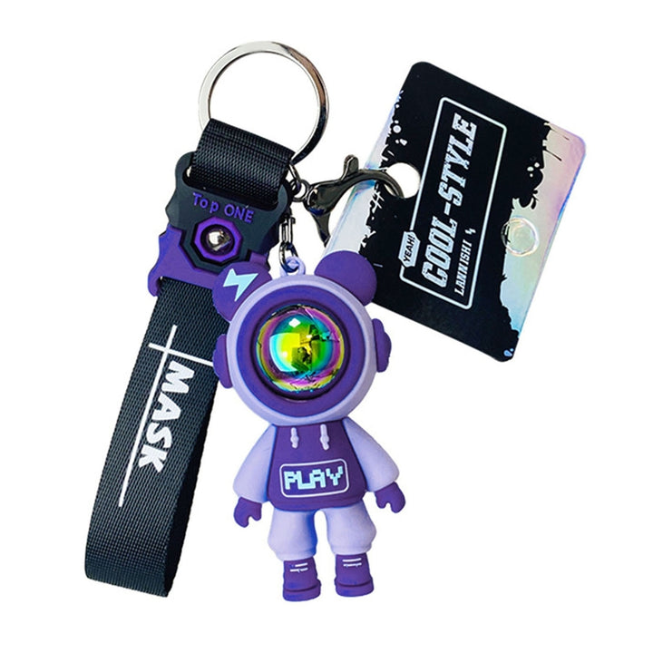 Key Chain Eye-catching Cartoon Fade-resistant Multiple Use Unfading Bag Decor Easy-carrying Cute Astronaut Bear Doll Image 3