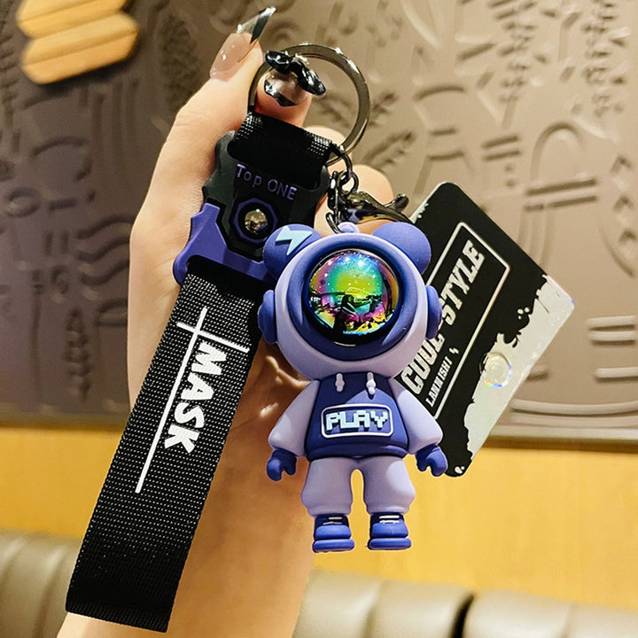Key Chain Eye-catching Cartoon Fade-resistant Multiple Use Unfading Bag Decor Easy-carrying Cute Astronaut Bear Doll Image 10