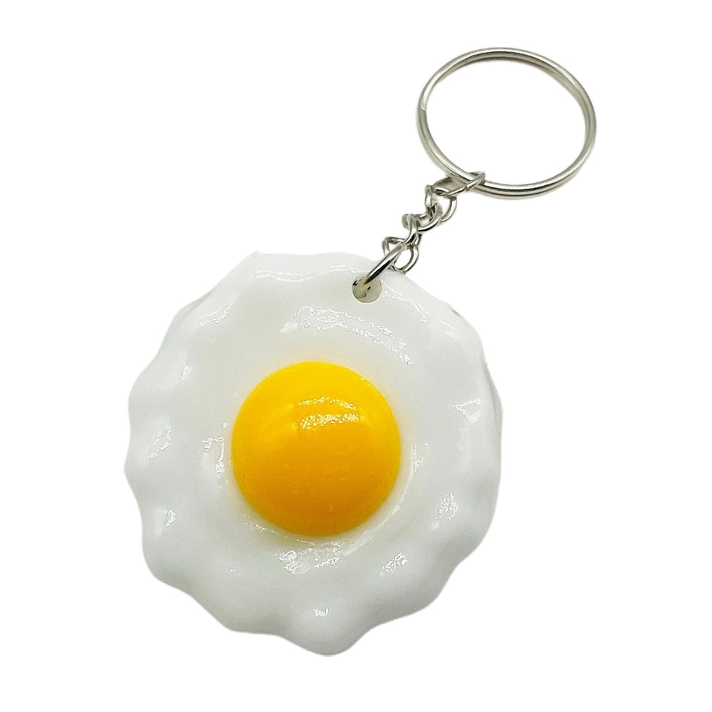 Fried Egg Keychain Simulated Men Women Unisex Portable Solid Resin DIY Craft Backpack Ornament Egg Sheet Ring Pendant Image 2