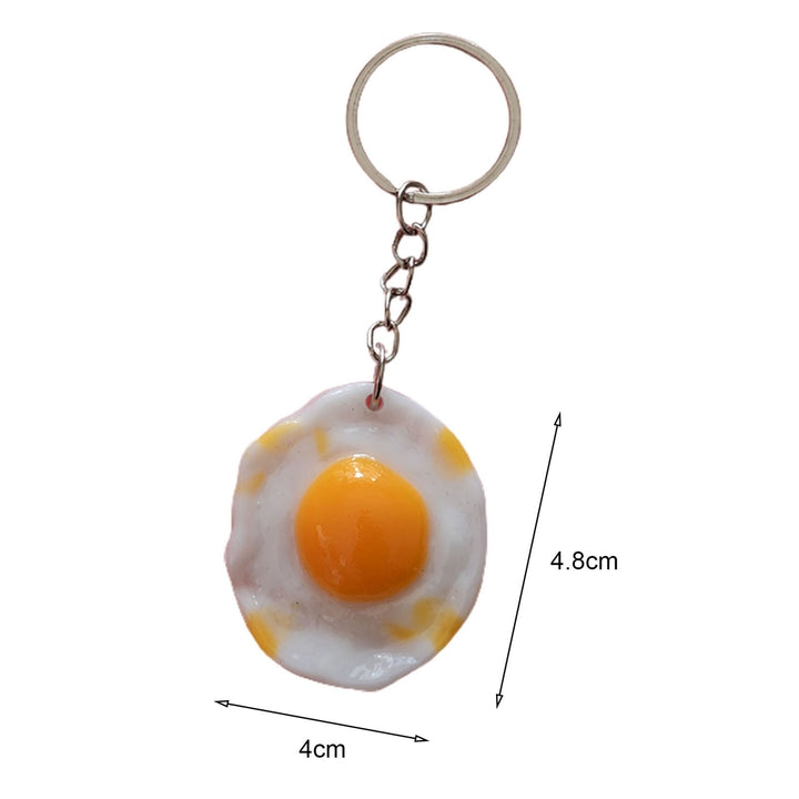 Fried Egg Keychain Simulated Men Women Unisex Portable Solid Resin DIY Craft Backpack Ornament Egg Sheet Ring Pendant Image 8
