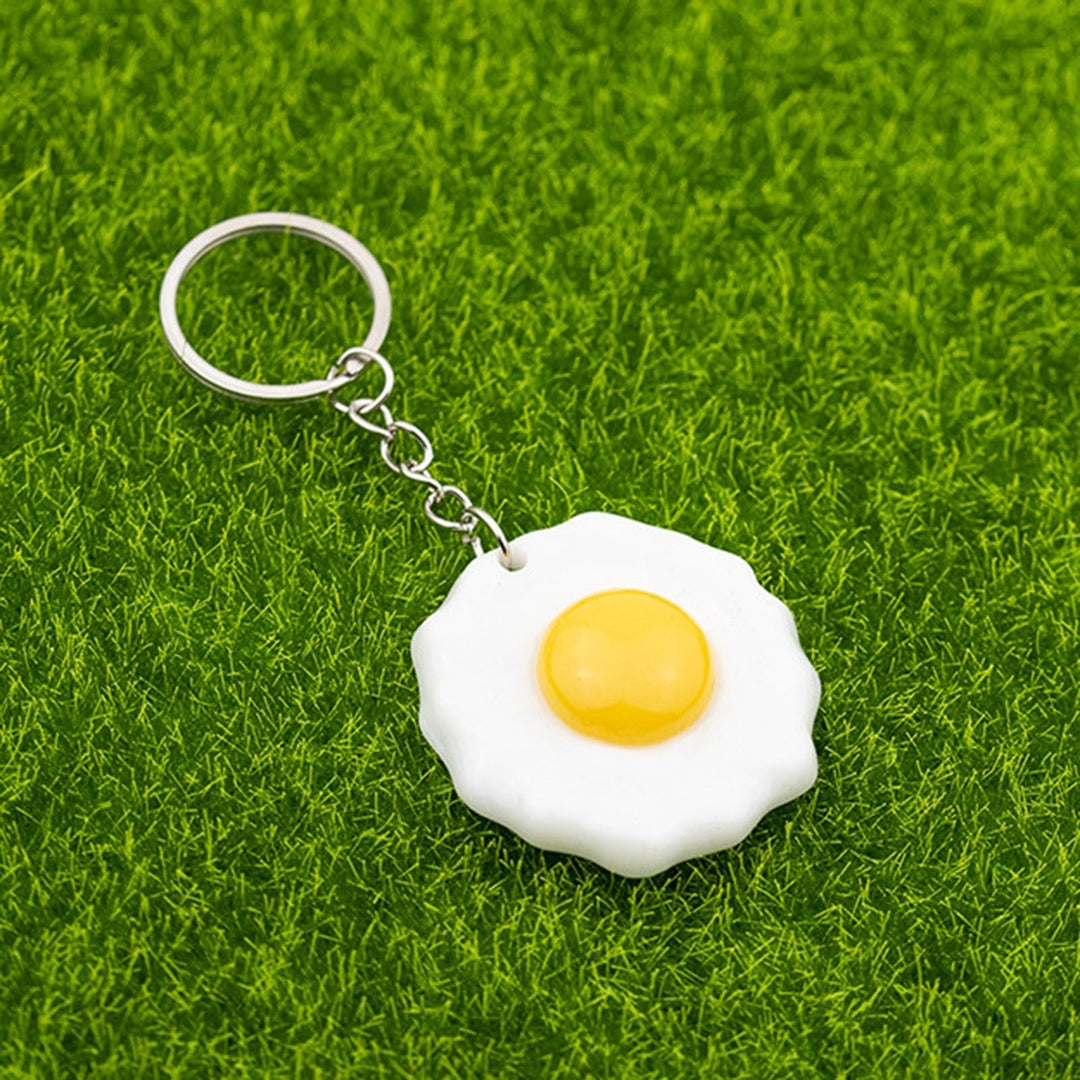 Fried Egg Keychain Simulated Men Women Unisex Portable Solid Resin DIY Craft Backpack Ornament Egg Sheet Ring Pendant Image 9