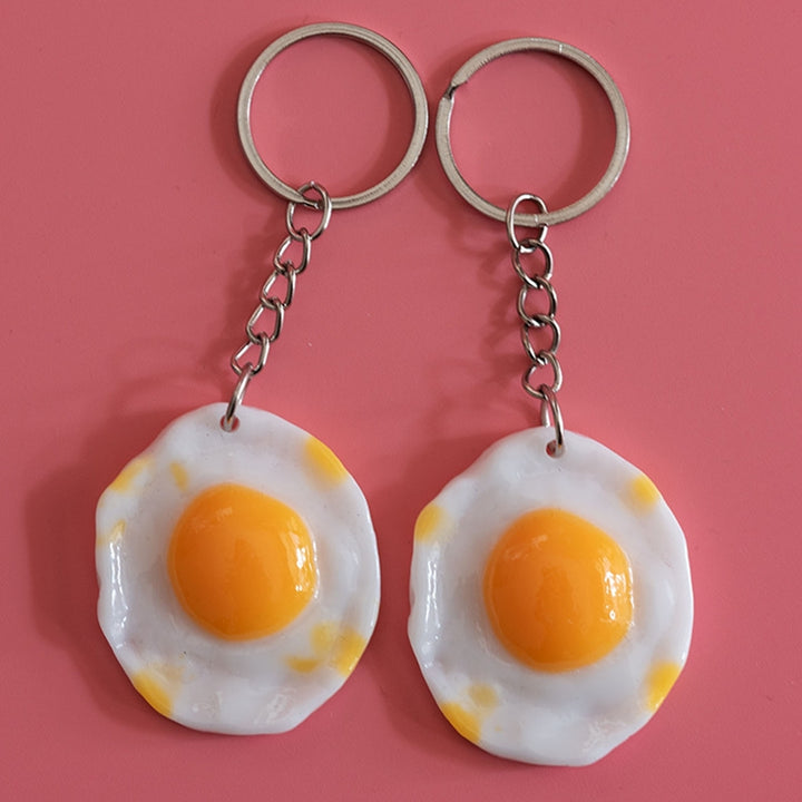 Fried Egg Keychain Simulated Men Women Unisex Portable Solid Resin DIY Craft Backpack Ornament Egg Sheet Ring Pendant Image 11