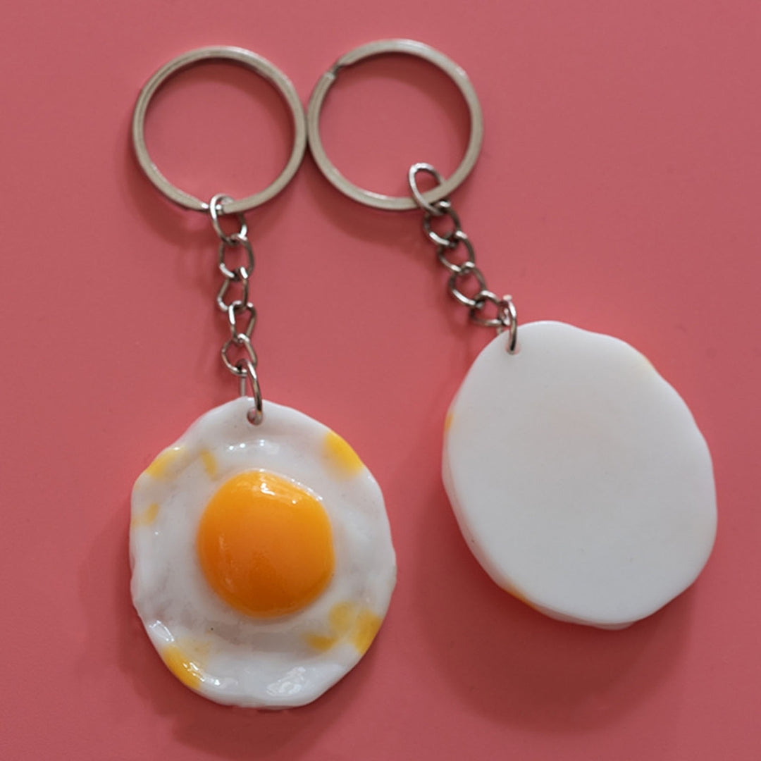 Fried Egg Keychain Simulated Men Women Unisex Portable Solid Resin DIY Craft Backpack Ornament Egg Sheet Ring Pendant Image 12