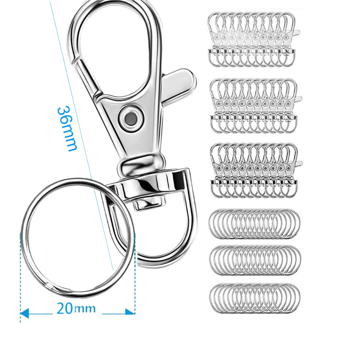 50Pcs Zinc Alloy Lobster Buckle Key Ring Car Keychain DIY Keyring Accessories Pet Tag Holder Clip Key Organizer Chain Image 8