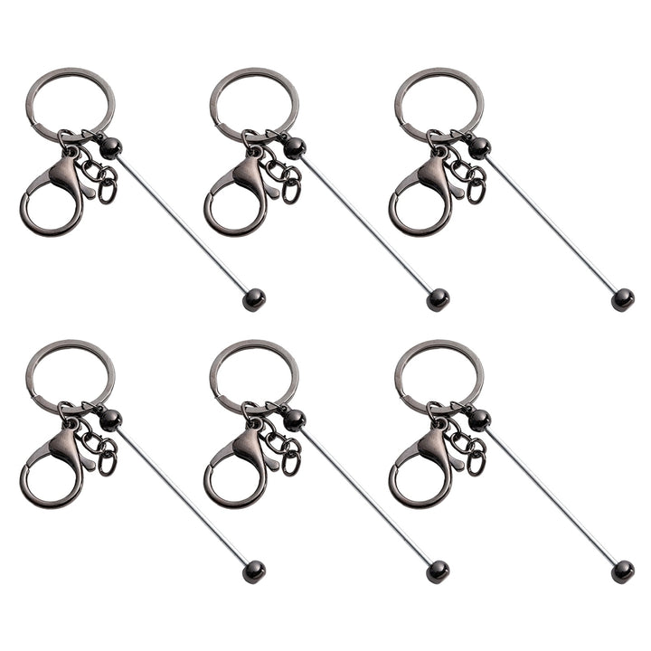 6 Pcs Key Chains Gradient Color Bead Lobster Clip Key Storage Stainless No Deformation Pendant DIY Crafts Jewelry Making Image 4