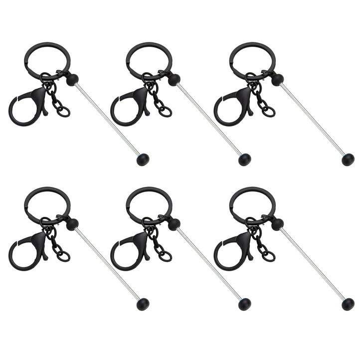 6 Pcs Key Chains Gradient Color Bead Lobster Clip Key Storage Stainless No Deformation Pendant DIY Crafts Jewelry Making Image 10