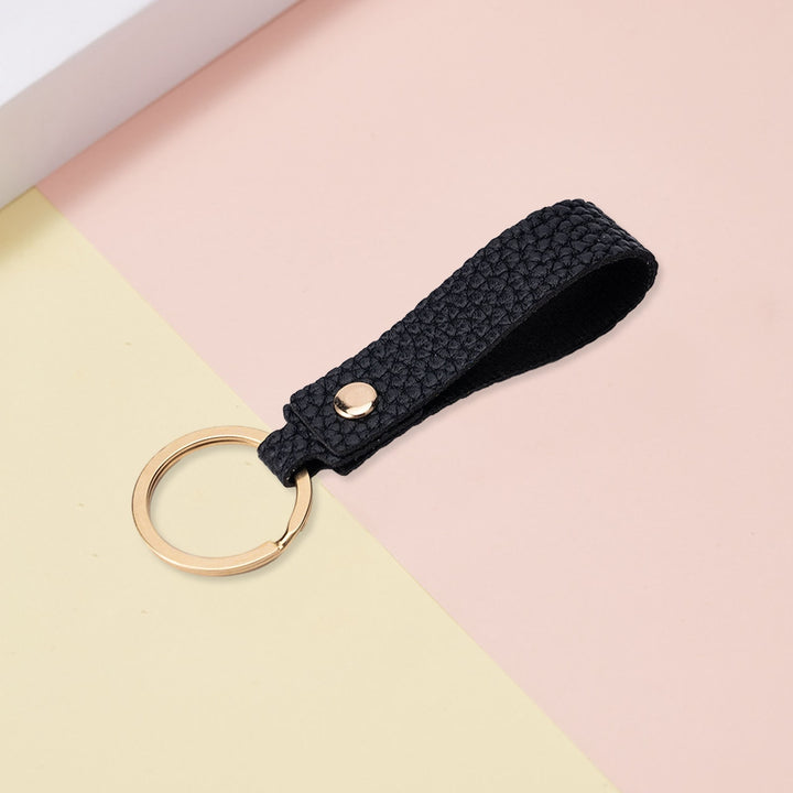 2Pcs Faux Leather Key Chain Litchi Pattern Multifunctional Creative Gift Key Rings Car Bag Accessories Image 6
