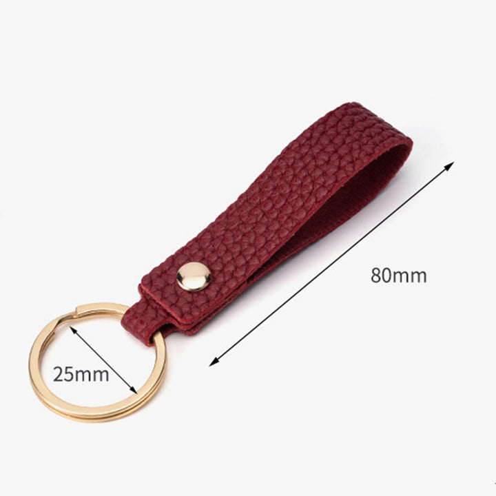 2Pcs Faux Leather Key Chain Litchi Pattern Multifunctional Creative Gift Key Rings Car Bag Accessories Image 9