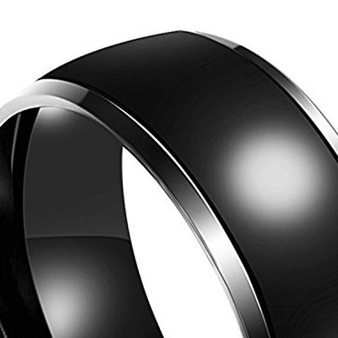 8mm Men Ring Letter Polished Black Cool Fashion Appearance Finger Ring for Wedding Image 8