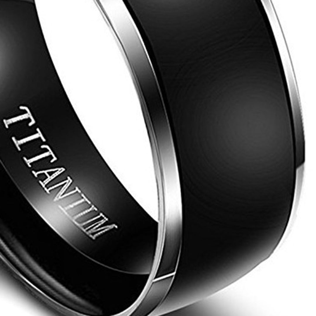 8mm Men Ring Letter Polished Black Cool Fashion Appearance Finger Ring for Wedding Image 9