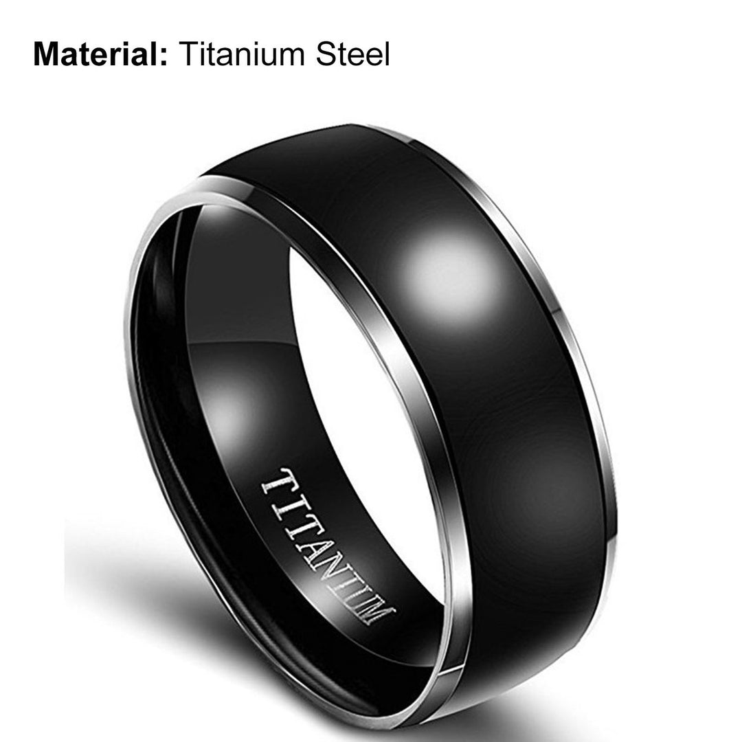 8mm Men Ring Letter Polished Black Cool Fashion Appearance Finger Ring for Wedding Image 10