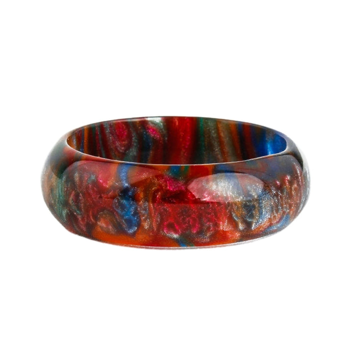 Wide Smooth Resin Lady Ring Colorful Cloud Thick Ring Jewelry Accessory Image 2