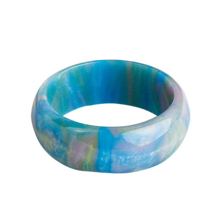 Wide Smooth Resin Lady Ring Colorful Cloud Thick Ring Jewelry Accessory Image 4