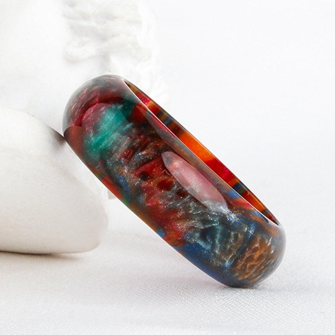 Wide Smooth Resin Lady Ring Colorful Cloud Thick Ring Jewelry Accessory Image 11