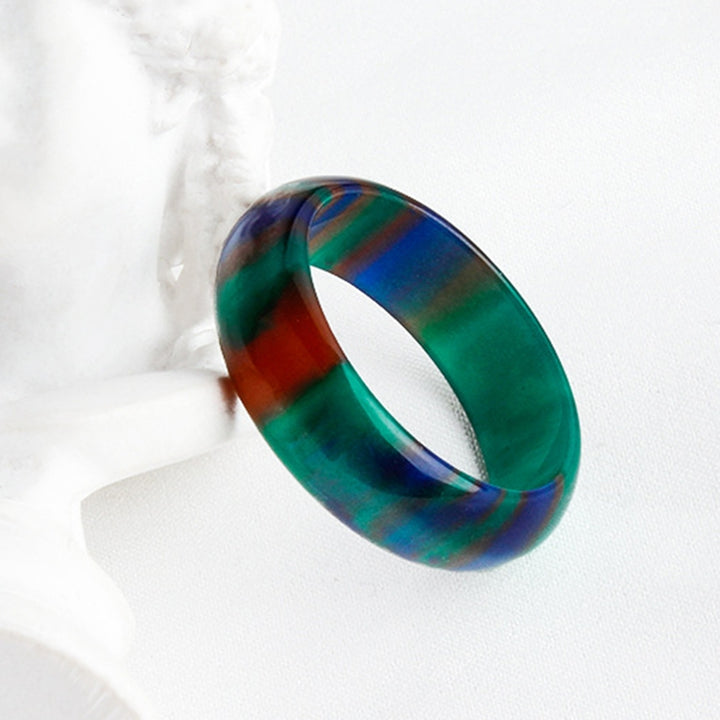 Wide Smooth Resin Lady Ring Colorful Cloud Thick Ring Jewelry Accessory Image 12