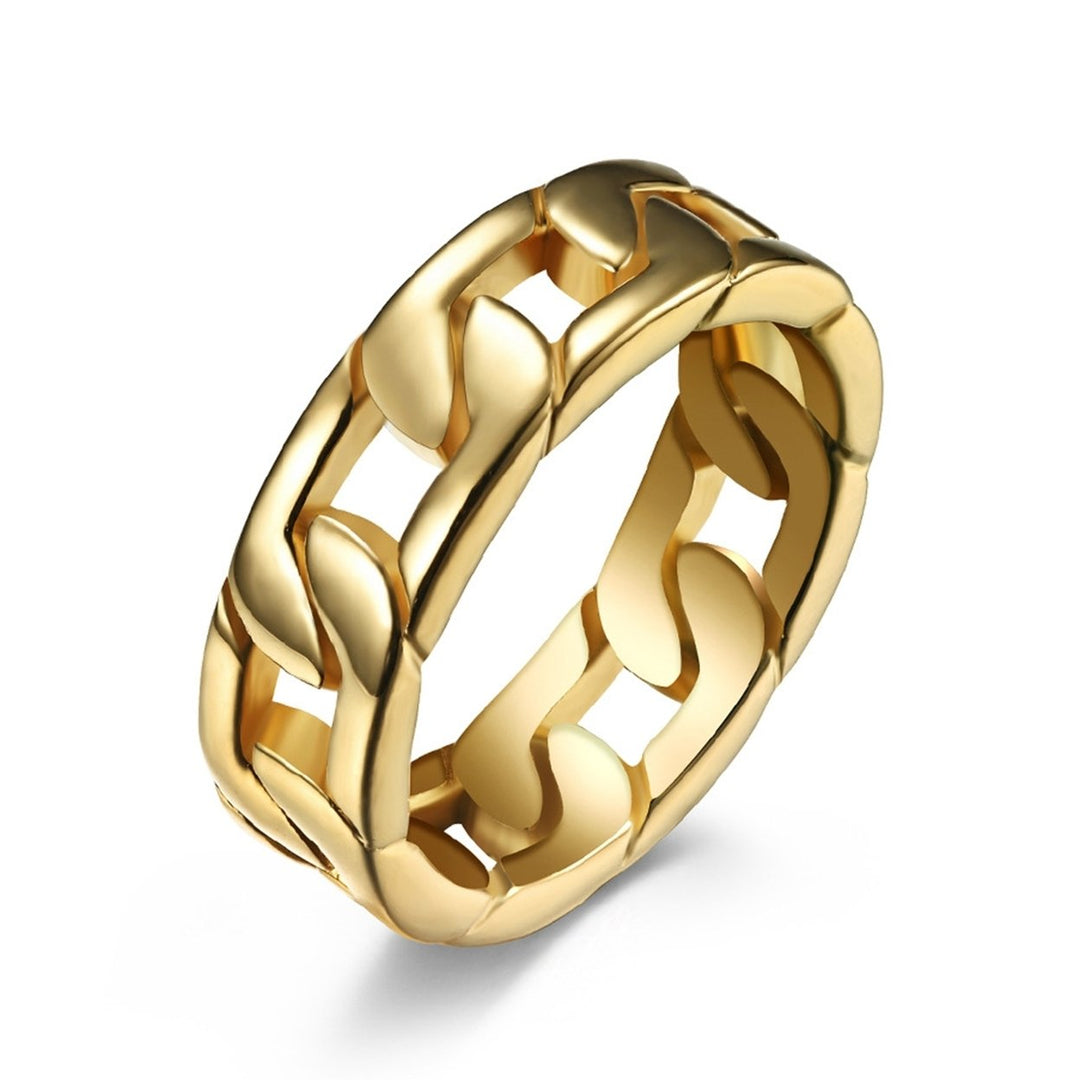 Couple Ring Cuban Link Hip Hop Men Women Cool Bright Luster Finger Ring Jewelry Gifts Image 4