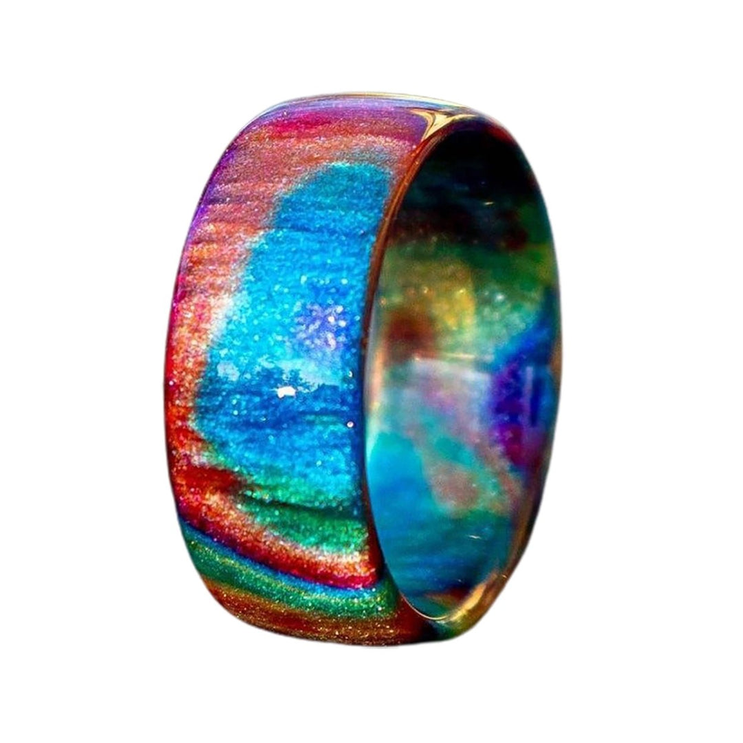 Women Ring Colorful Acrylic Resin Eye-catching Romantic Sky Women Circlet for Club Image 3