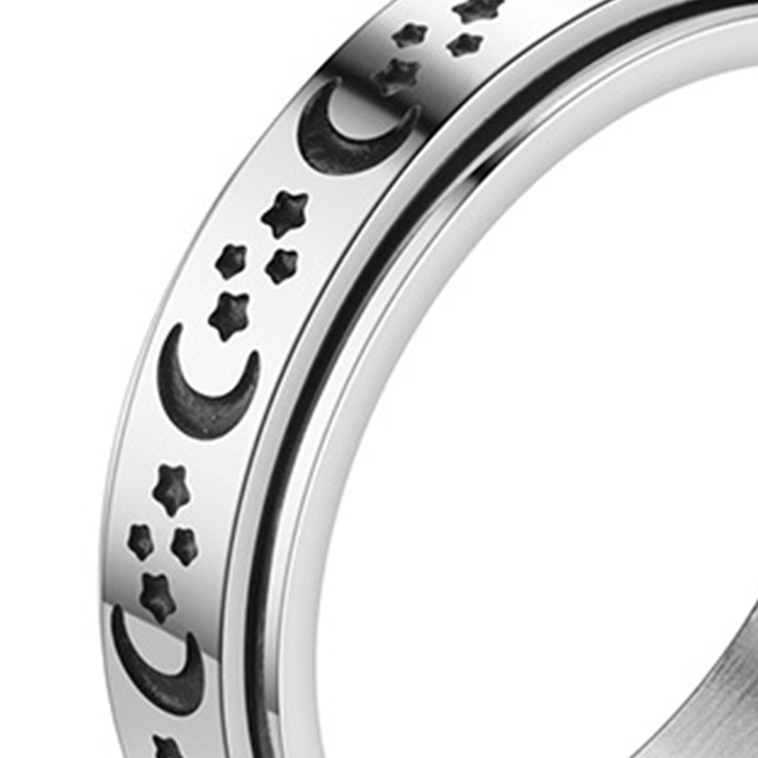 Men Finger Ring Exquisite Hip-hop Style Rotary Moon Star Curved Knuckle Knuckle Ring Ring Male Jewelry Image 10