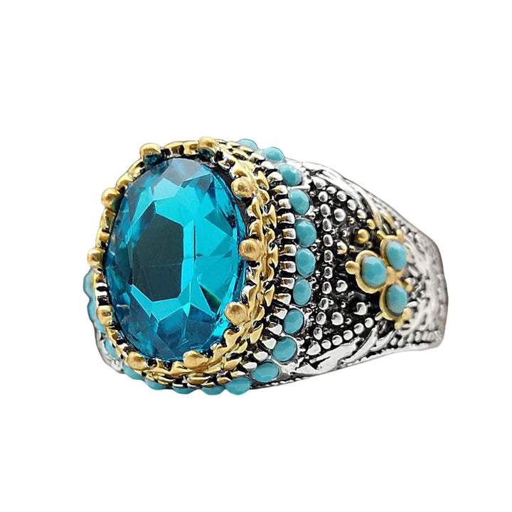 Finger Band Oval-shaped Retro Finger Ring for Party Image 11