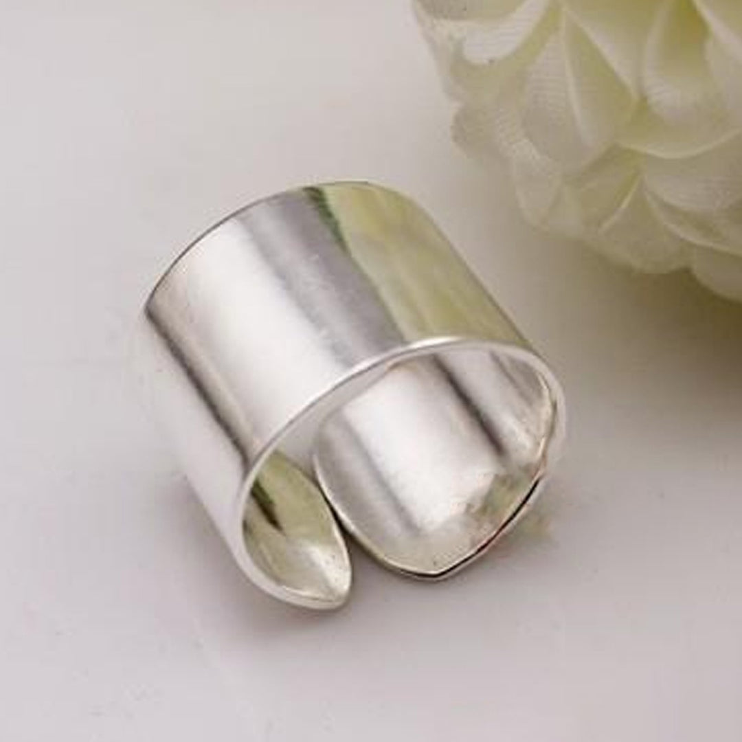 Copper Ring Artistic Decorative Wide Edge Open Ring for Daily Wear Image 9