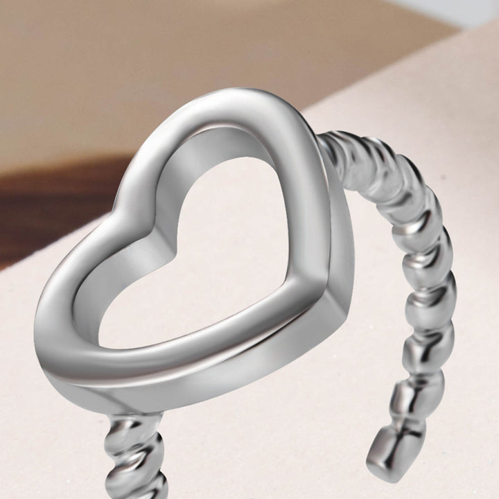 2Pcs Couple Rings Hollow Plated Heart Jewelry Opening Adjustable Finger Rings Valentines Day Gift Image 10