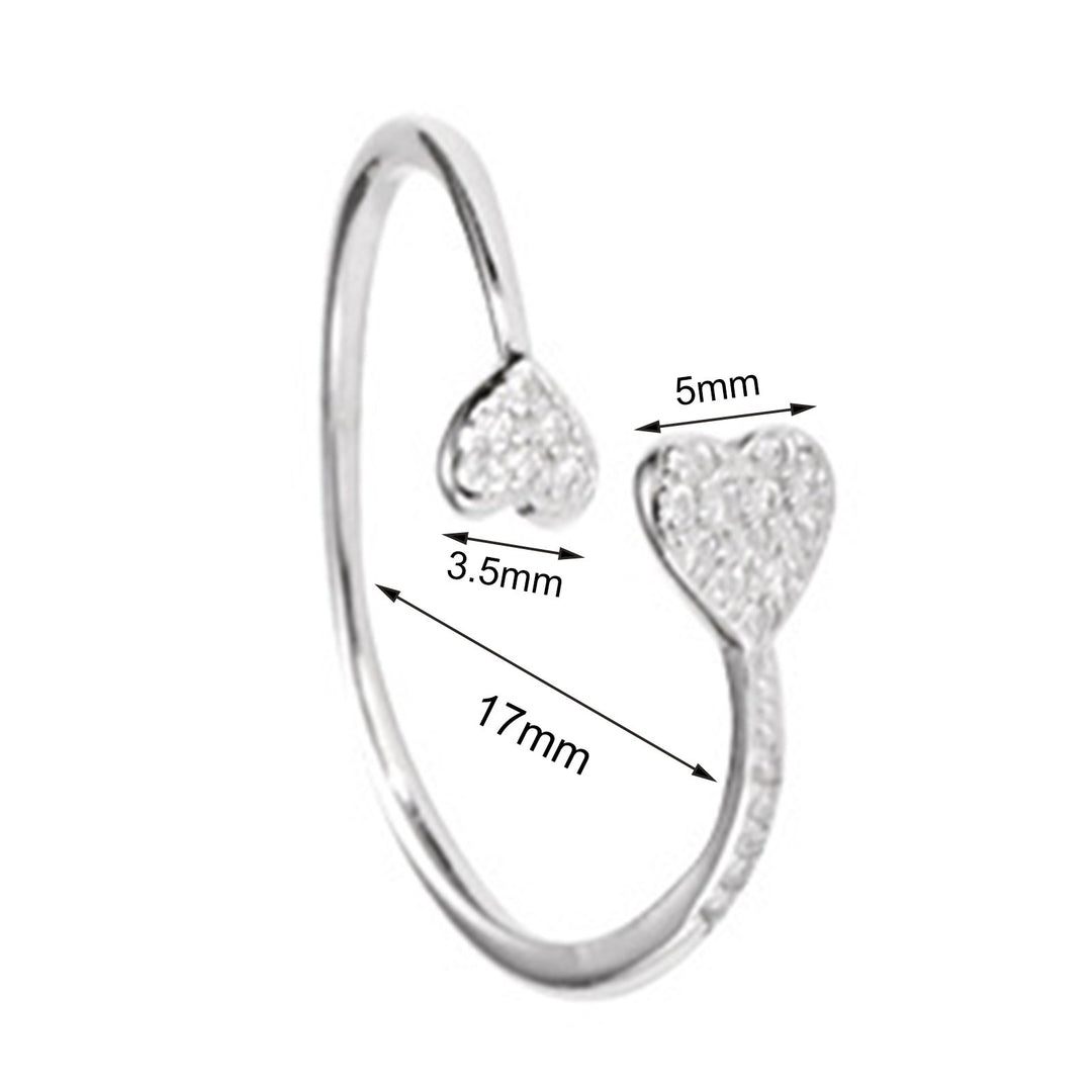 Finger Ring Heart Cubic Zirconia Jewelry Opening Adjustable Finger Ring Valentines Day Gift Image 6