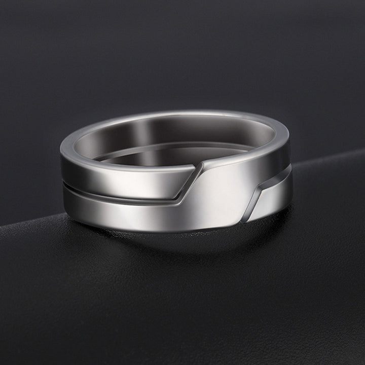 Couple Ring Classic Geometry Glossy Ring for Daily Wear Image 3