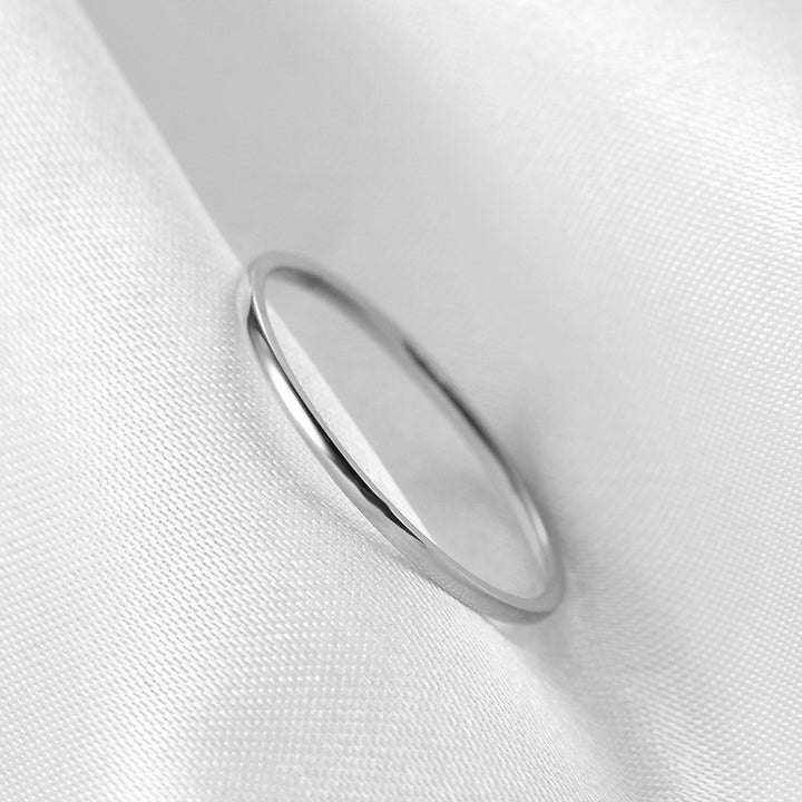 Exquisite Ring Eye-catching All-match Decorative Glittery Titanium Steel Simple Couple Ring for Anniversary Image 7