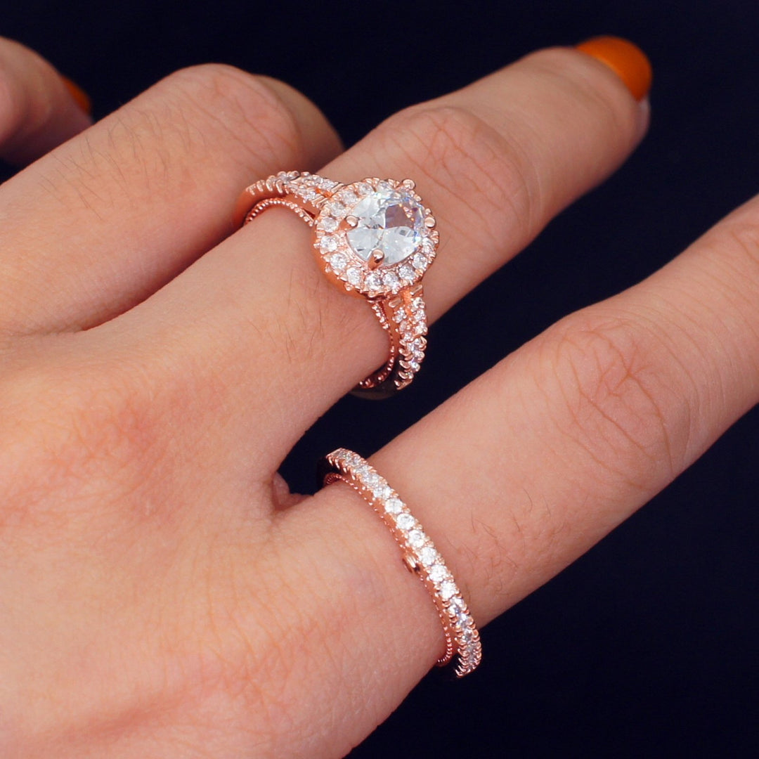 2Pcs/Set Fashion Ring Geometric Ring Wedding Accessory Image 2