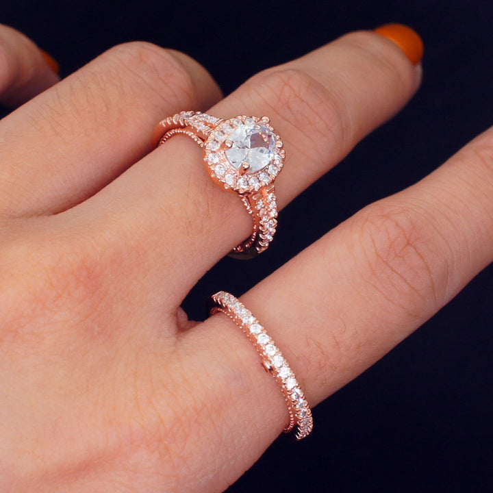 2Pcs/Set Fashion Ring Geometric Ring Wedding Accessory Image 2