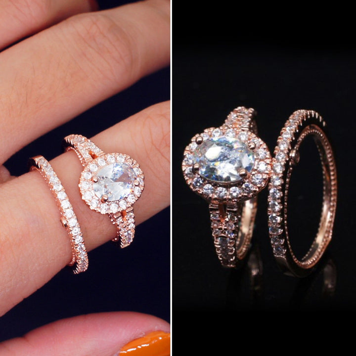 2Pcs/Set Fashion Ring Geometric Ring Wedding Accessory Image 3