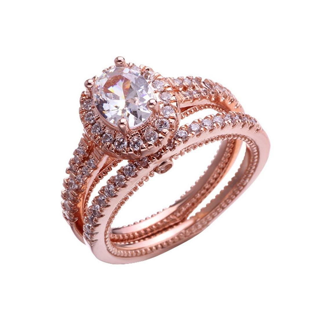 2Pcs/Set Fashion Ring Geometric Ring Wedding Accessory Image 4